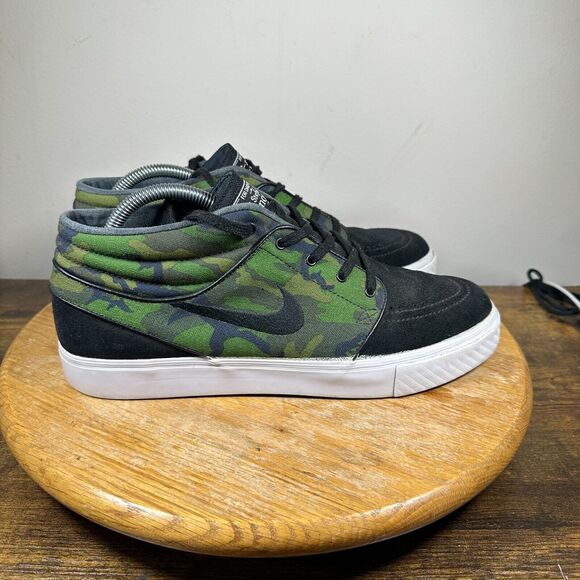 Zoom Stefan Janoski Mid Camo Green Sneakers Shoes Men’s Size 10‎ 443095-033